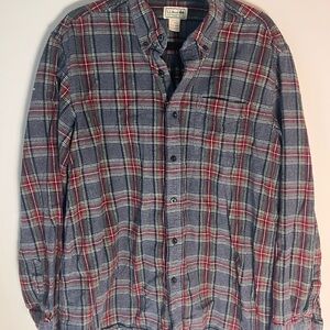 L.L. Bean vintage Plaid Button-Up Shirt traditional fit men’s size Large regular